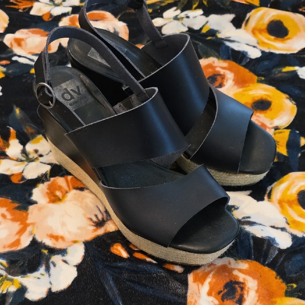 DV by Dolce Vita Black Wedge Sandals